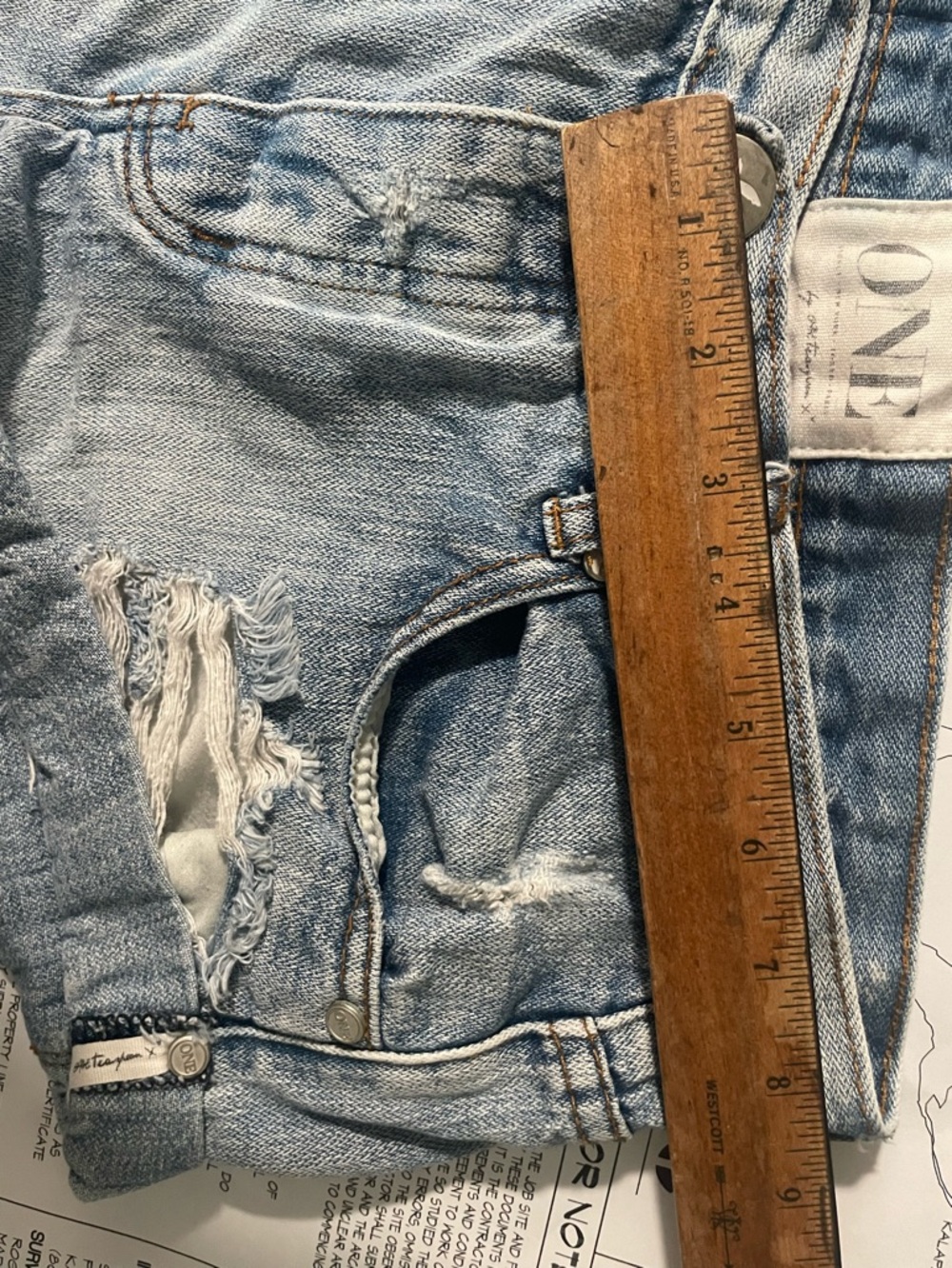 One teaspoon Distressed Denim Shorts for Women button front - Picture 5 of 7